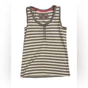 DKNYC Women’s Grey & White Stripped Tank Top Size M